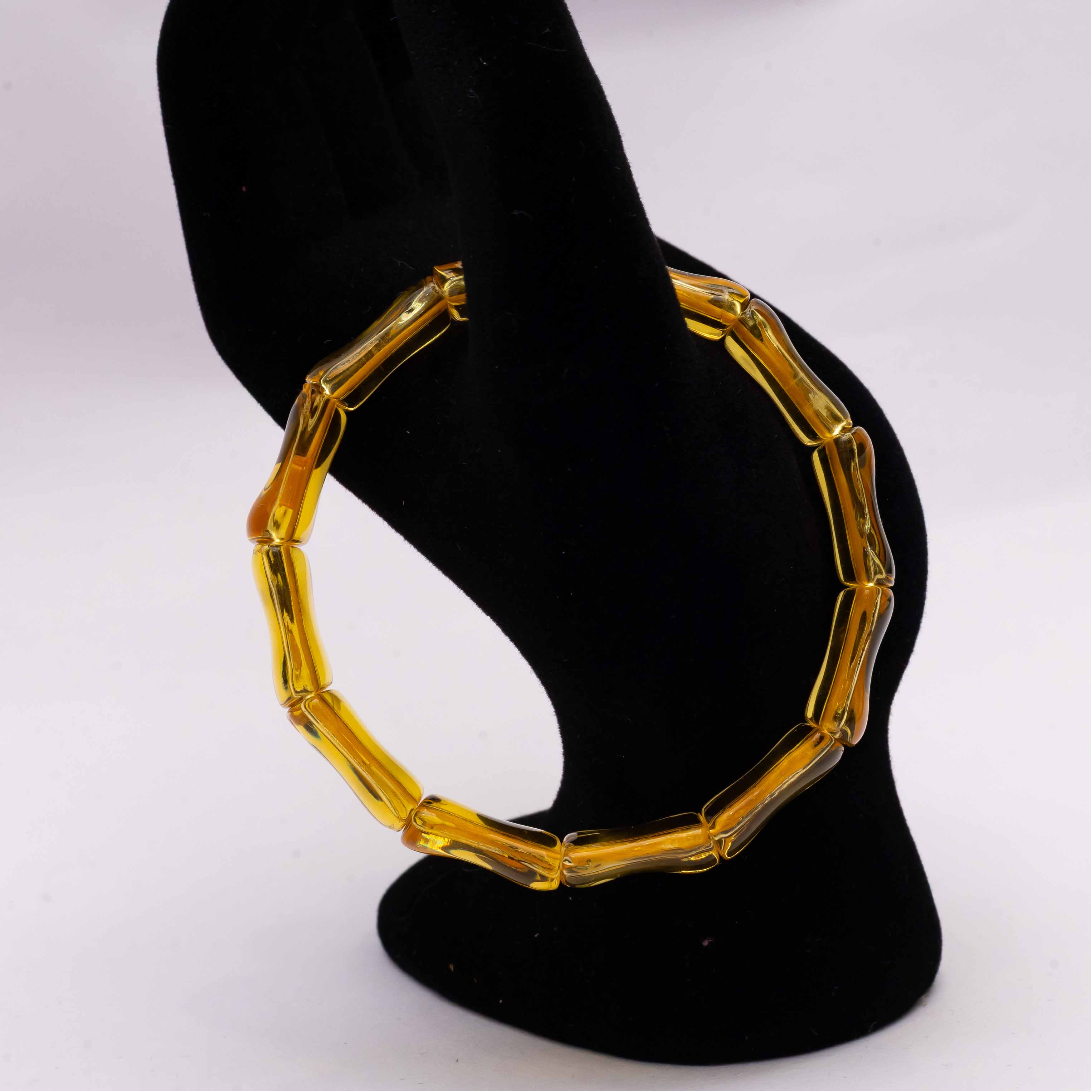 Yellow Glass Bamboo Bracelet