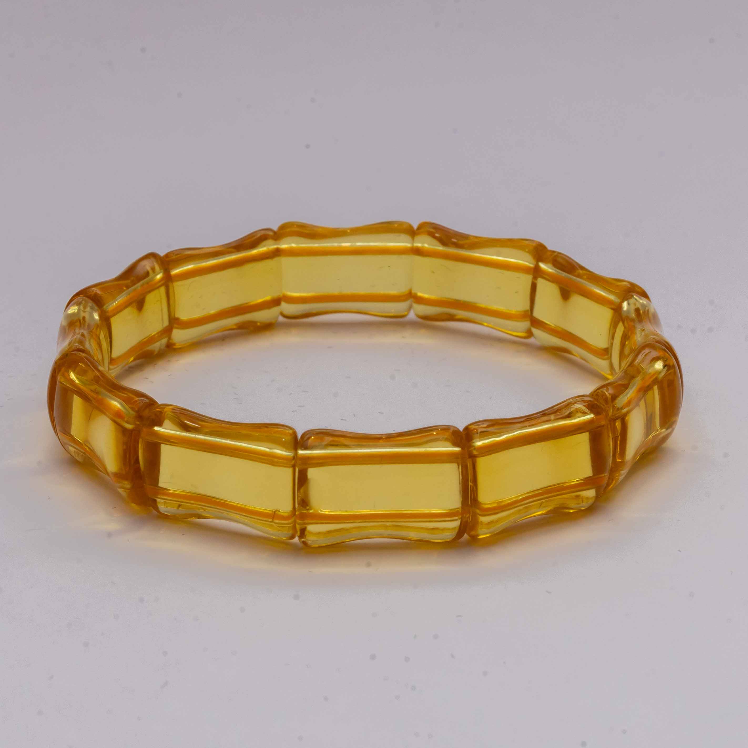 Yellow Glass Bamboo Bracelet