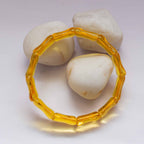 Yellow Glass Bamboo Bracelet