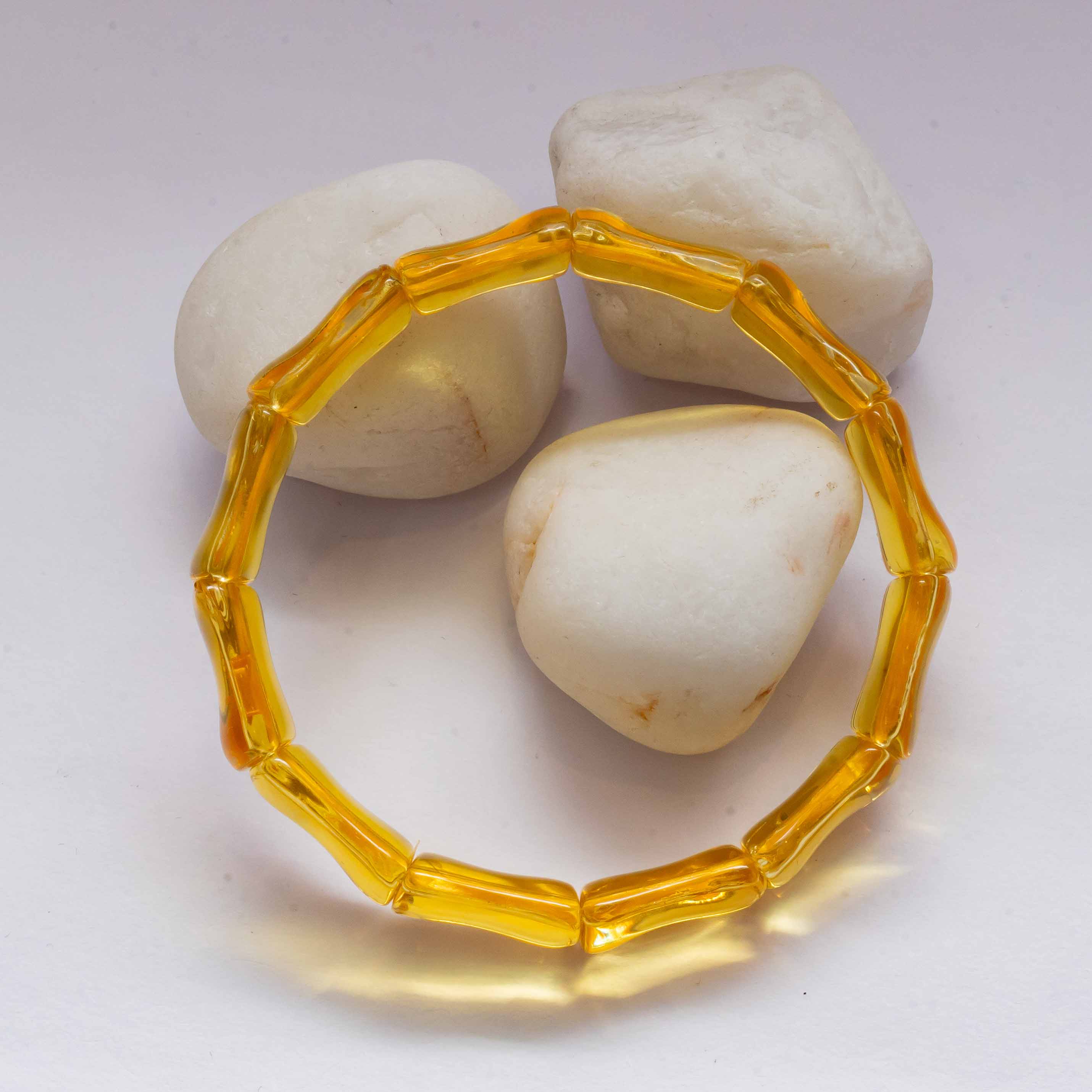 Yellow Glass Bamboo Bracelet
