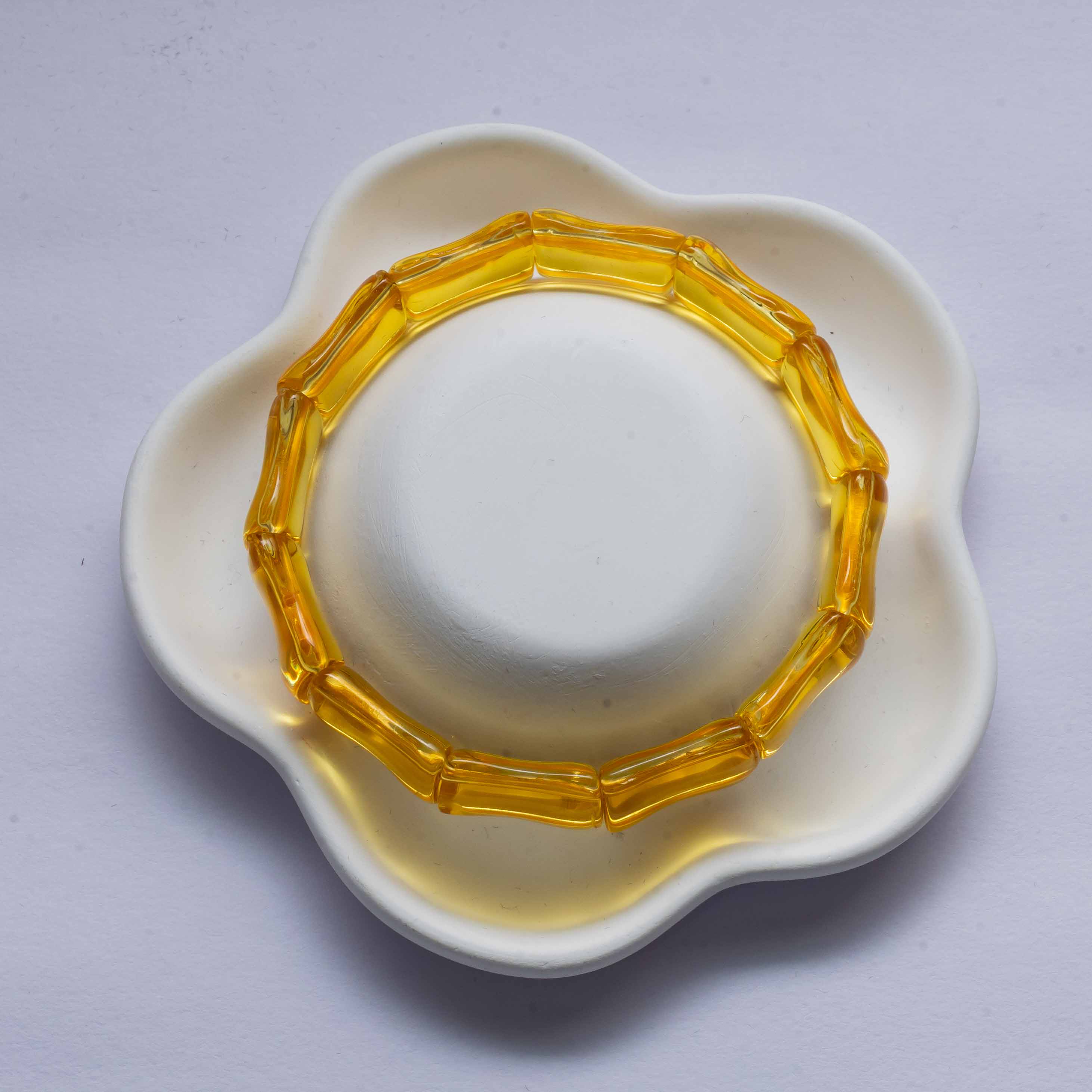 Yellow Glass Bamboo Bracelet Main image