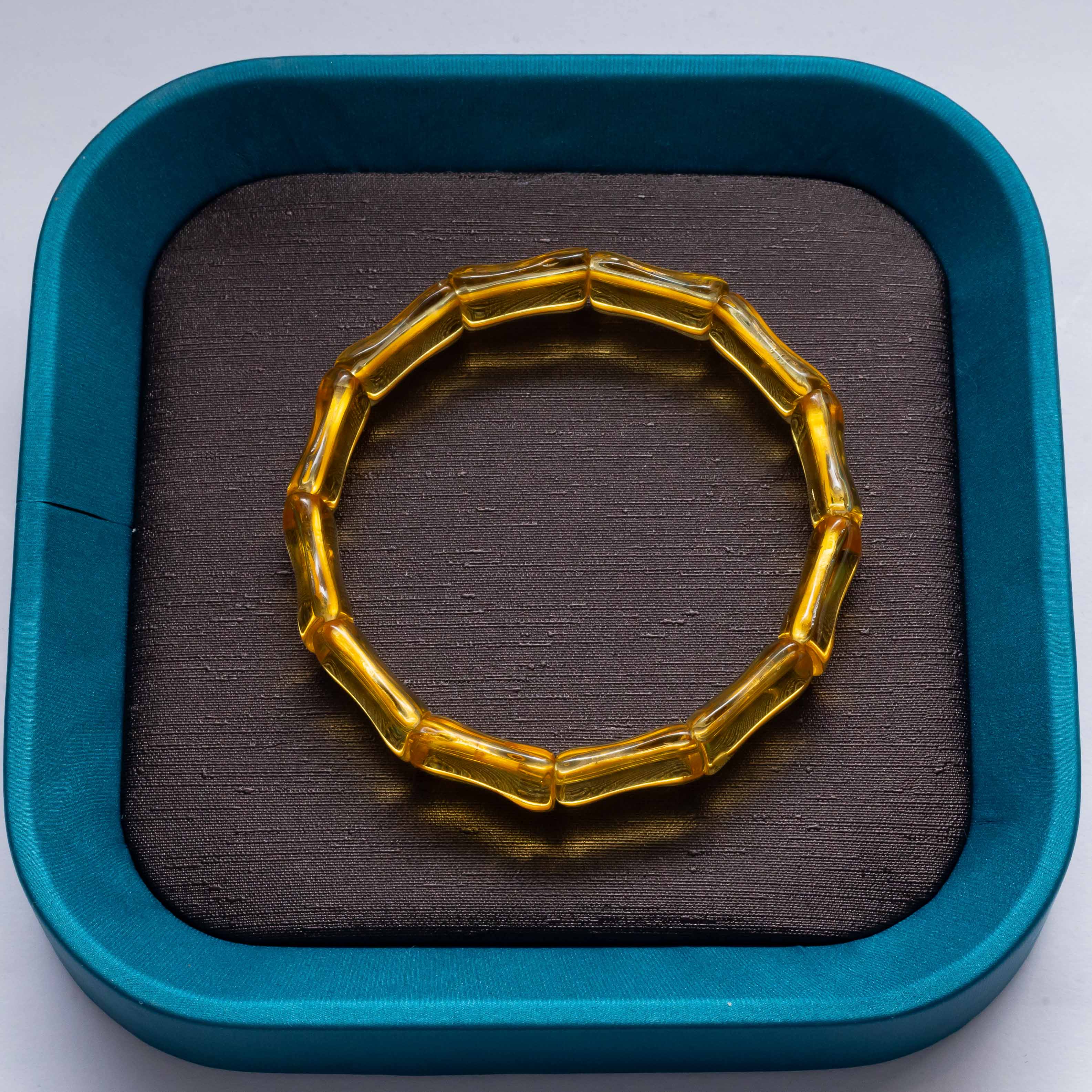 Yellow Glass Bamboo Bracelet