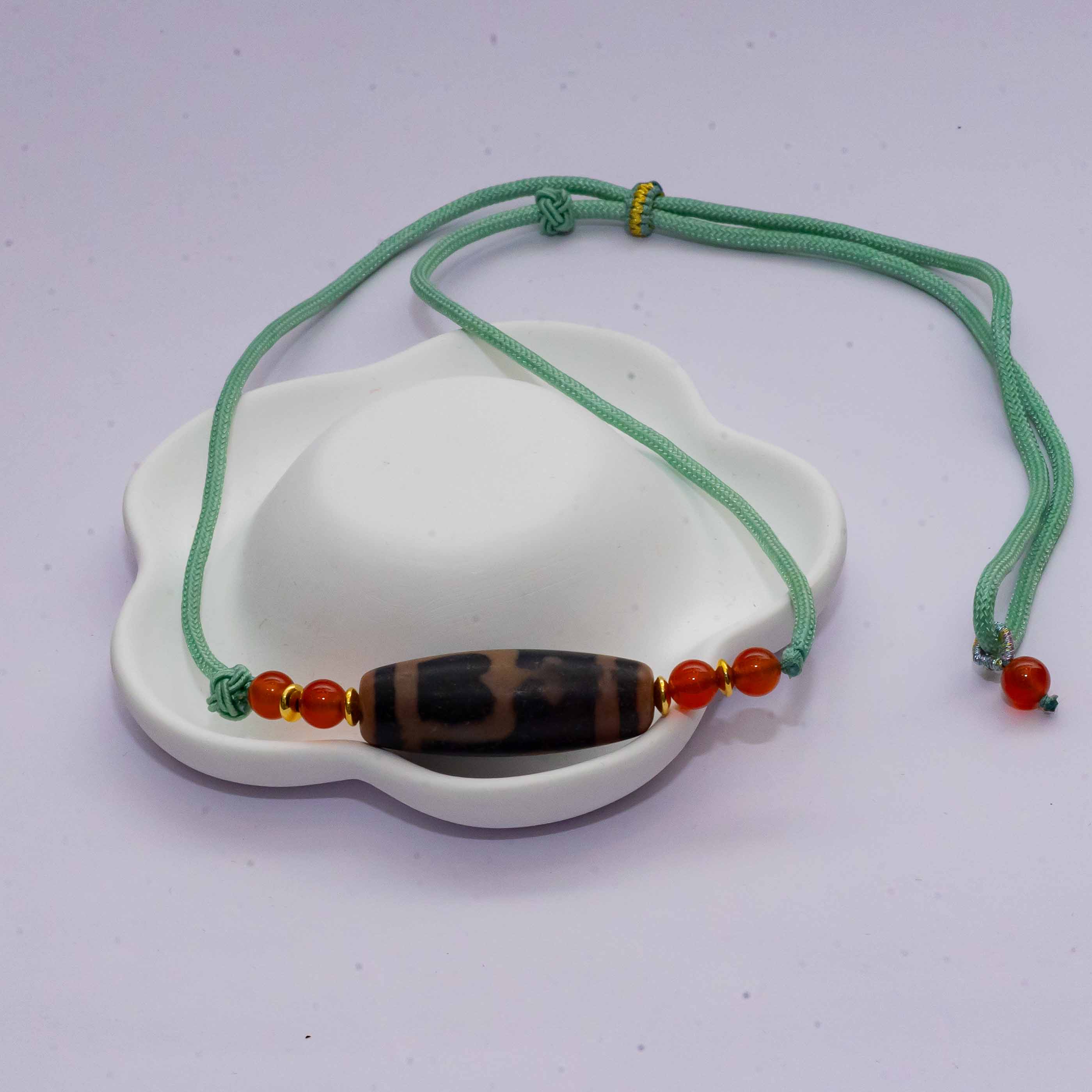 Aqua Dizi Beads Pendant Secondary image