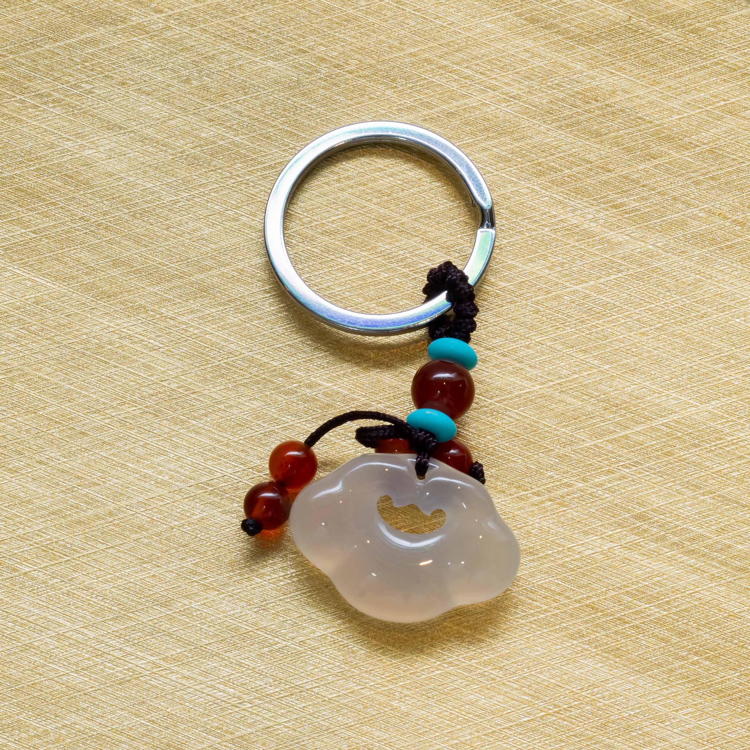 White Agate Wish Cloud keychain