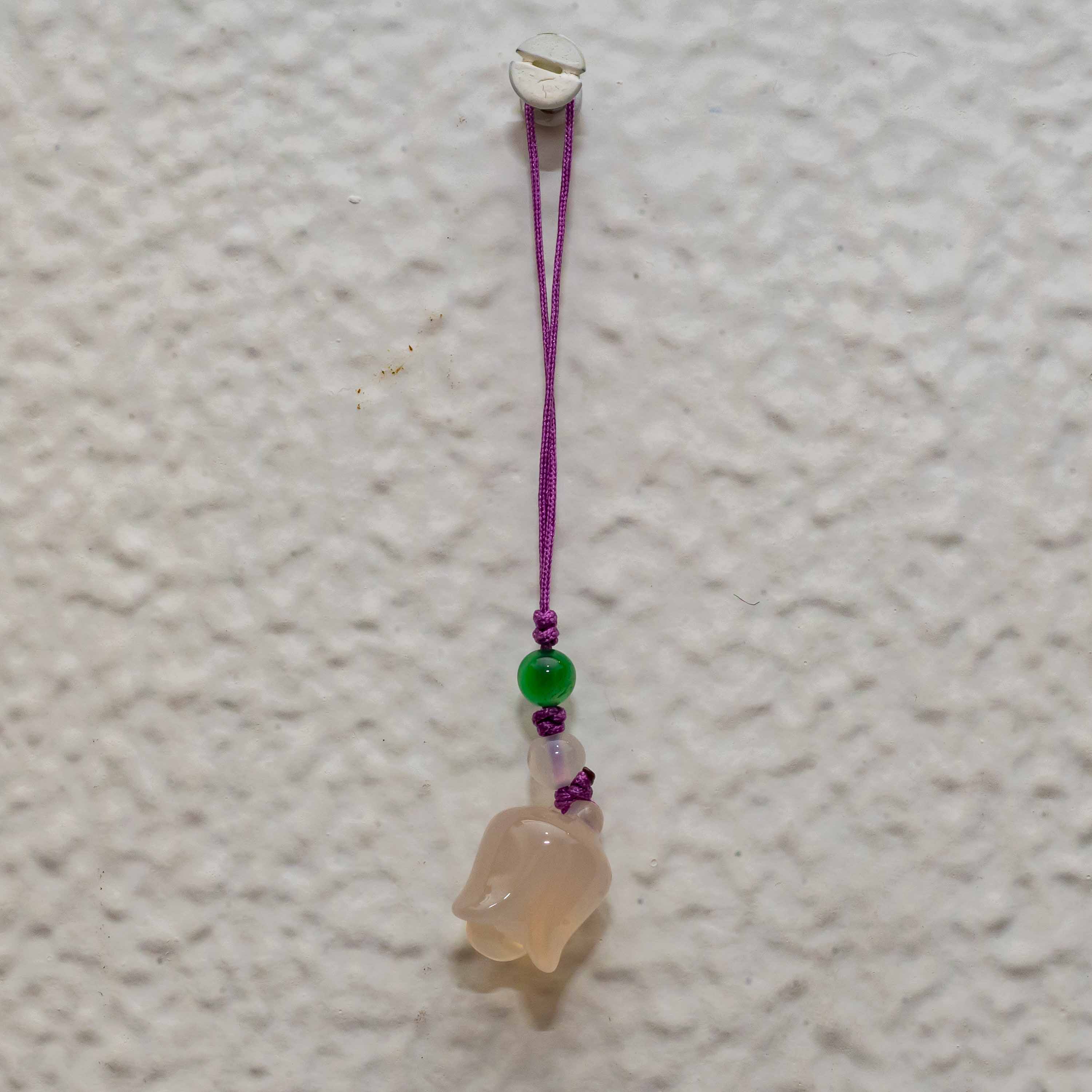 White Agate Tulip Charm