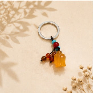 Golden Tulip Agate Blessing Charm