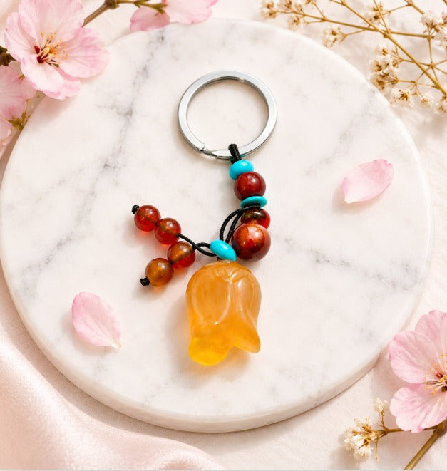 Golden Tulip Agate Blessing Charm Main image